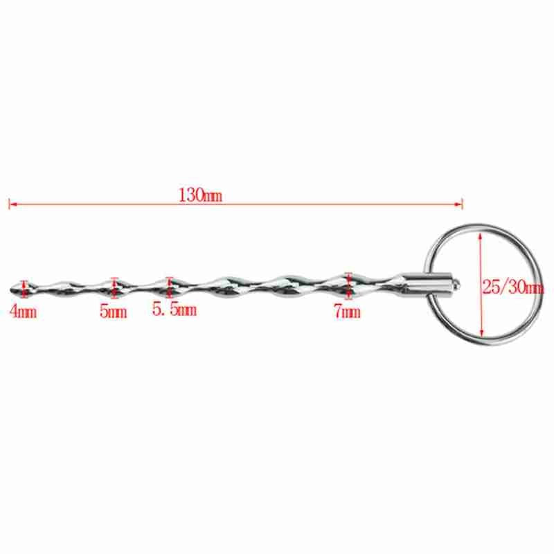 BDStyle Electric Shock Urethra Rider Penis Plug with Waved Texture - - Electro Sex