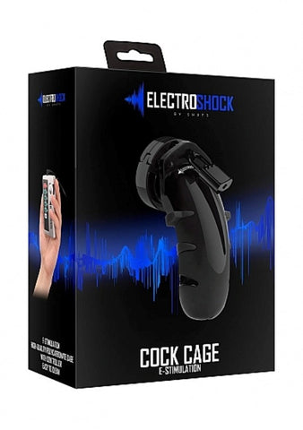 Shots Toys Electroshock Cock Cage with Remote Control and Electro Play - Electro Sex