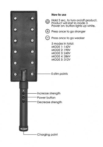 Shots Toys Electroshock E Stim Paddle Adjustable Voltage Impact Play - Electro Sex