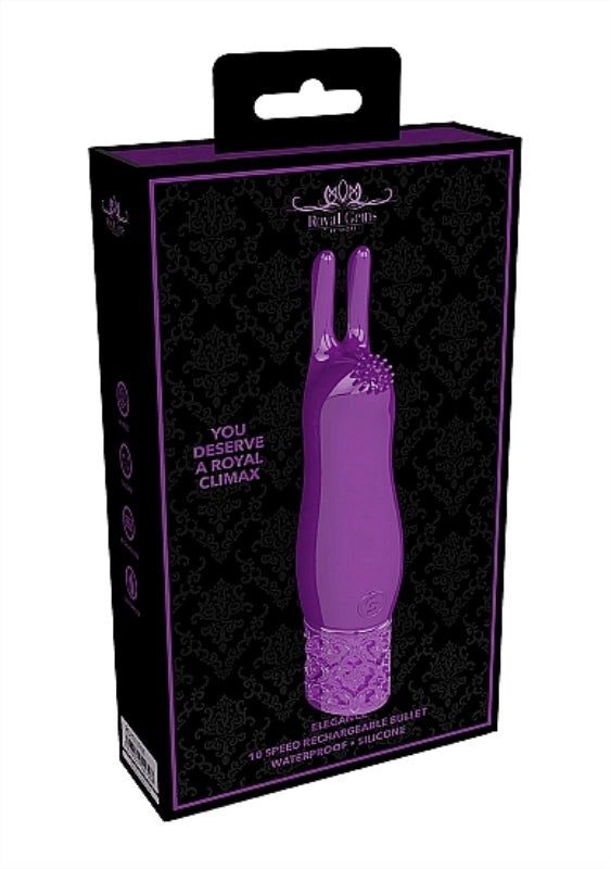 Shots Toys Elegance Rechargeable Silicone Bullet Purple Clitoral Vibrator - - Bullet Vibrators
