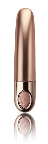Rocks Off Ellipse Metallic Dusk Pink Bullet Vibrator with Tapered Tip - Bullet Vibrators