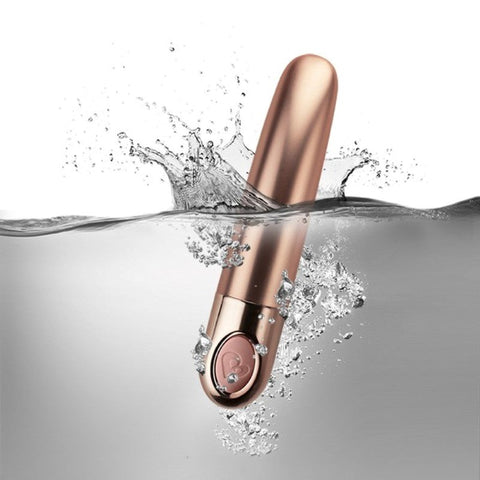 Rocks Off Ellipse Metallic Dusk Pink Bullet Vibrator with Tapered Tip - Bullet Vibrators