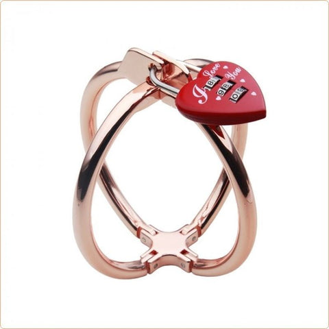 Ellipse Stainless Steel Heart Lock Cross Cuffs - Cuffs and Restraints