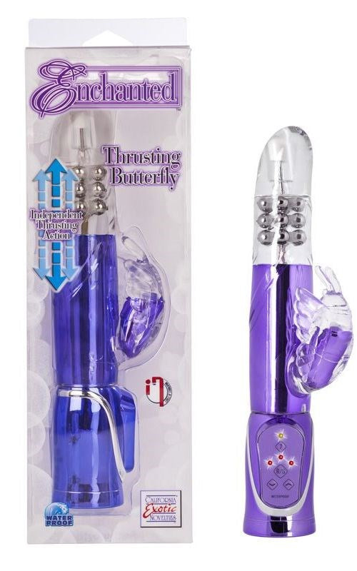 California Exotics Enchanted Thrusting Butterfly Rabbit Vibrator - - Rabbit Vibrators