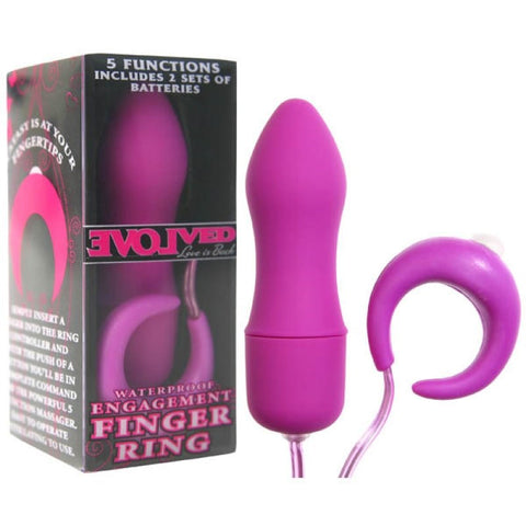 Evolved Engagement Finger Ring Vibrator Discreet Wearable Clitoral Stimulator - Clit Ticklers and Pulsators