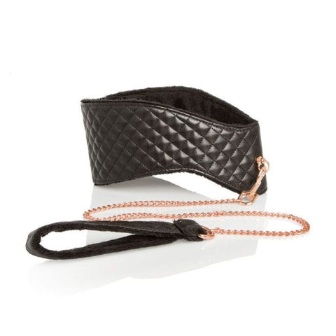 California Exotics Entice BDSM Play Posture Collar with Leash - Collars and Leads