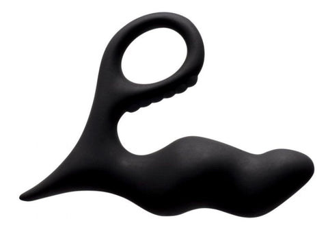 XR Brands Entrada Silicone Prostate Plug with Curved Design - Prostate Toys