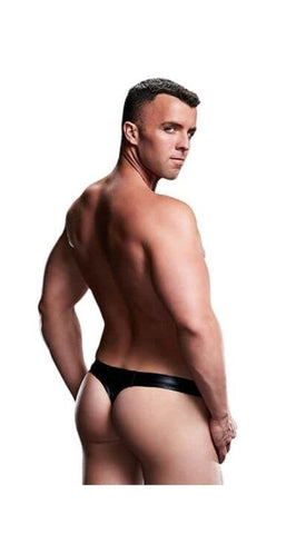 Envy Menswear Low Rise Thong E034 SM Black Contoured Pouch Design - Jocks and G-Strings