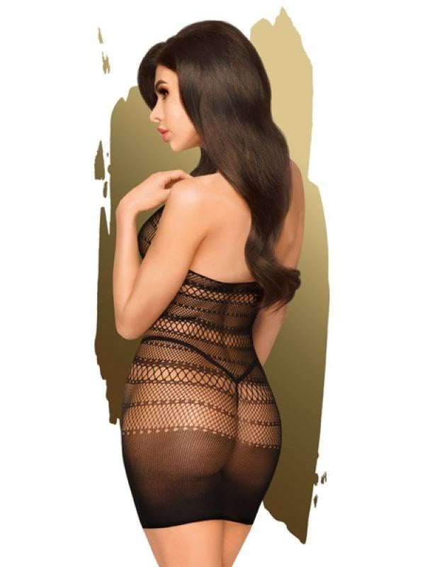 Penthouse Lingerie Sophisticated Allure Mini Dress Black High Neck Design - - Bras and Bra Sets