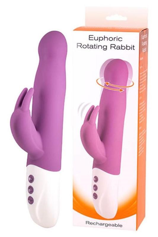 Seven Creations Euphoric Rotating Rabbit Rechargeable Purple Dual Stimulation - - Rabbit Vibrators