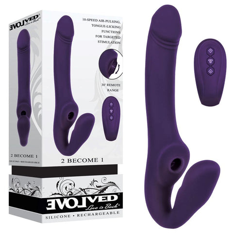 Evolved 2 BECOME 1 Strapless Strap on Triple Motor Vibrating Dildo - Strap On Sextoys