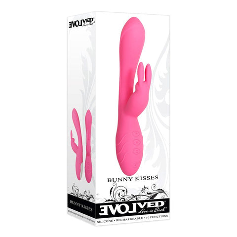 Evolved Bunny Kisses Pink Dual Motor Rabbit Vibrator with Independent Controls - Rabbit Vibrators