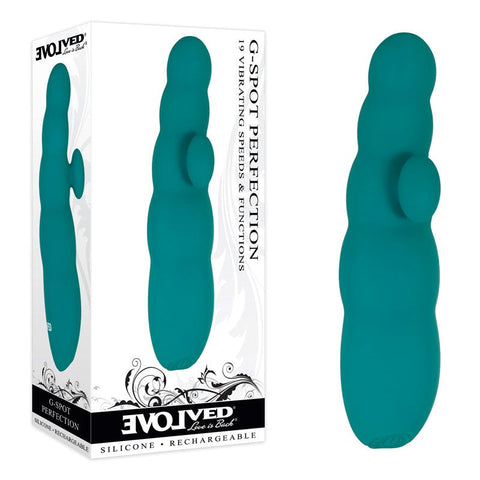 Evolved G Spot Perfection Massager Teal Edition 19 Functions USB Rechargeable - G-Spot Vibrators