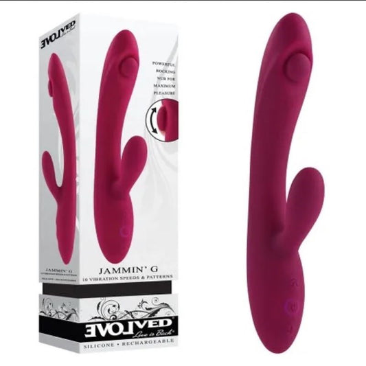 Evolved Jammin G Spot Vibrator Curved Design for Targeted Stimulation - - Rabbit Vibrators