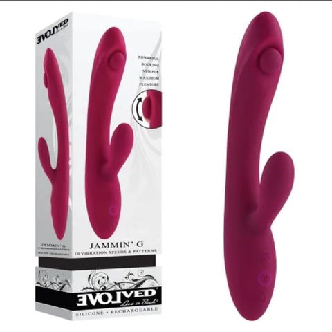 Evolved Jammin G Spot Vibrator Curved Design for Targeted Stimulation - Rabbit Vibrators