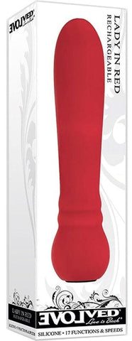Evolved Lady in Red Rechargeable Bullet Vibrator with 17 Functions - Bullet Vibrators