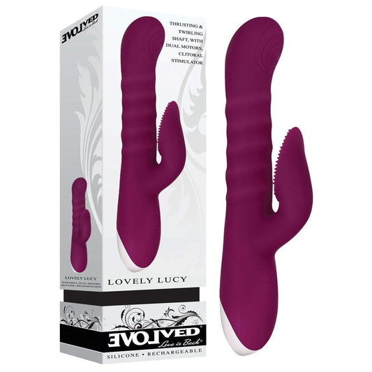 Evolved Lovely Lucy Burgundy Vibrator with Multiple Patterns and Quiet Motor - - Rabbit Vibrators