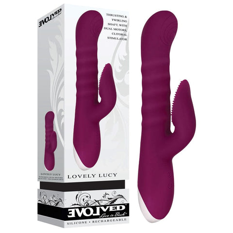 Evolved Lovely Lucy Burgundy Vibrator with Multiple Patterns and Quiet Motor - Rabbit Vibrators