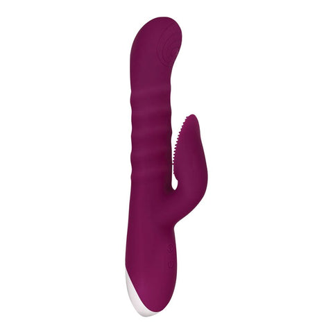 Evolved Lovely Lucy Burgundy Vibrator with Multiple Patterns and Quiet Motor - Rabbit Vibrators