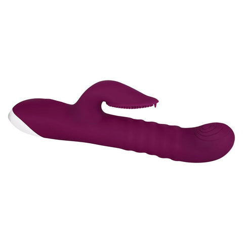 Evolved Lovely Lucy Burgundy Vibrator with Multiple Patterns and Quiet Motor - Rabbit Vibrators