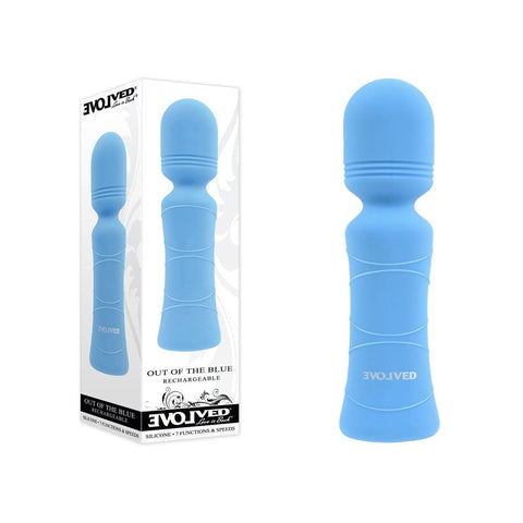 Evolved Out Of The Blue Mini Massager Compact Clitoral Vibrator 10 Modes - Body Wands