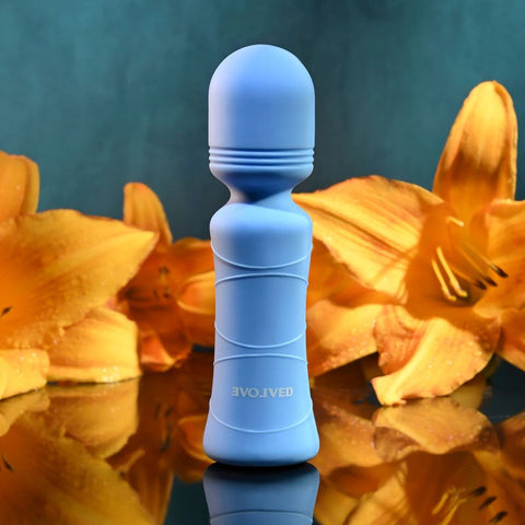 Evolved Out Of The Blue Mini Massager Compact Clitoral Vibrator 10 Modes - Body Wands