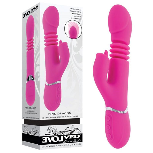 Evolved Pink Dragon Vibrator with 10 Vibration Modes - - Rabbit Vibrators