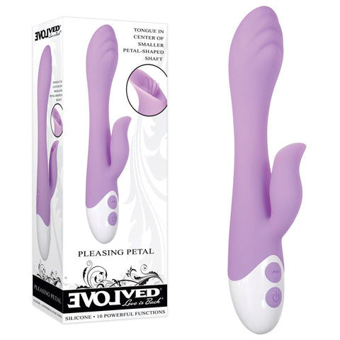 Evolved Pleasing Petal Lilac Vibrator Multiple Speeds for Clitoral Stimulation - Rabbit Vibrators