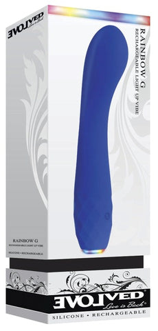 Evolved Rainbow G LED G Spot Vibrator with 7 Synchronized Light Patterns - Waterproof Vibrators