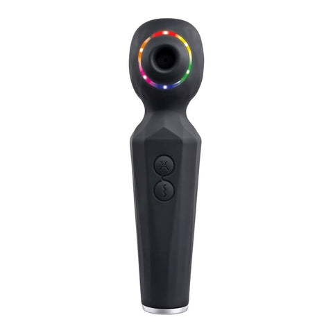 Evolved Rainbow Sucker Wand Vibrator with 10 Patterns and Suction Base - Body Wands