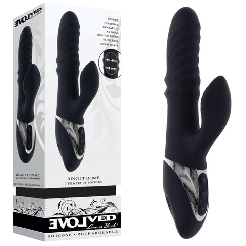 Evolved Ecstasy Ring Dual Vibration Cock Ring - Rabbit Vibrators