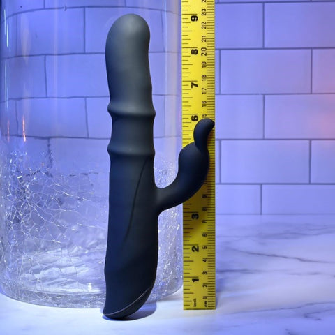 Evolved Ringmaster Black Edition Delight Cock Ring with Vibration - Rabbit Vibrators