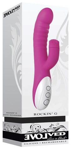 Evolved Rockin G Rabbit Vibrator with G Spot Motion and Clitoral Spinning - Rabbit Vibrators