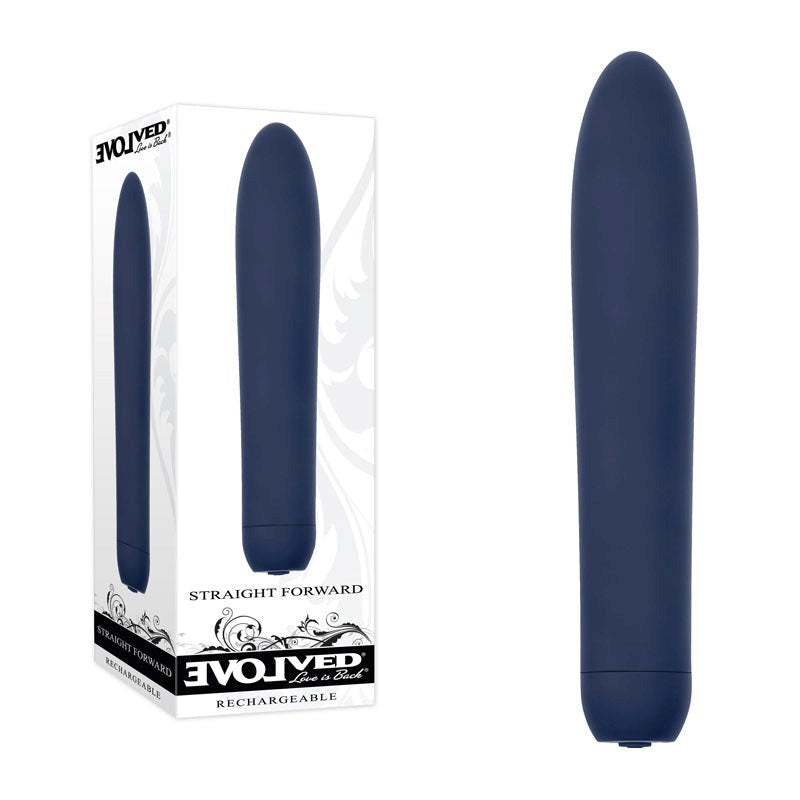 Evolved Straight Forward - Blue Vibrator for Intense Satisfaction - - Bullet Vibrators
