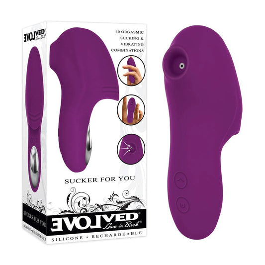 Evolved Sucker For You Intense Suction & Vibrations Clitoral Stimulator - - Finger and Tongue Vibrators