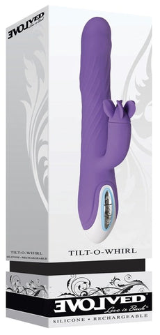 Evolved Tilt O Whirl Dual Action Vibrator with Spinning Clitoral Stimulator - Rabbit Vibrators