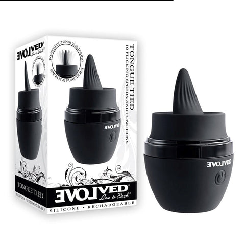 Evolved TONGUE TIED Clit stimulator with Textured Flicking Tongue - Finger and Tongue Vibrators