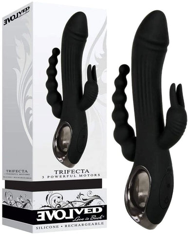 Evolved Trifecta Triple Shaft Vibrator with 10 Speed Stimulation - Rabbit Vibrators