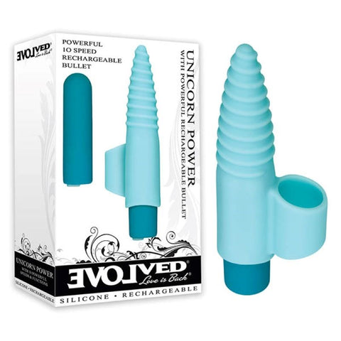 Evolved Unicorn Power Finger Stimulator 10 Vibration Modes for Clitoral Play - Finger and Tongue Vibrators