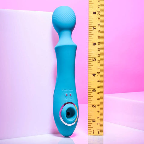Evolved Wanderful Sucker Dual Sensation Massage Wand with Vibration - Body Wands