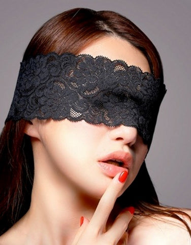 Execute Lingerie Lace Eyemask with Ribbon Sensory Deprivation Mask - Masks And Blindfolds
