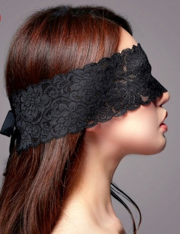 Execute Lingerie Lace Eyemask with Ribbon Sensory Deprivation Mask - Masks And Blindfolds