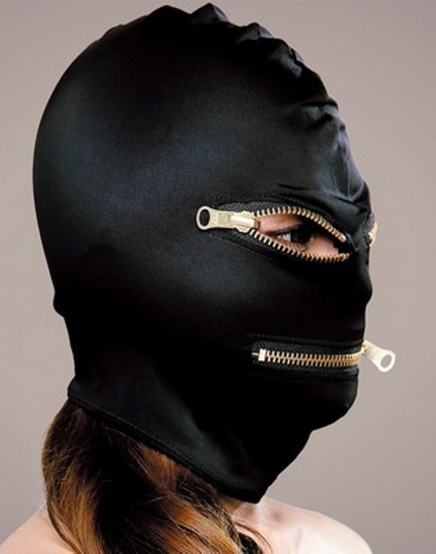 Execute Lingerie Microfiber Zipper Mask with Zipper Control - - Masks And Blindfolds