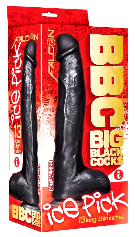 Icon Brands Falcon BBC Big Black Cocks Ice Pick 13 inch Realistic Dildo - - Realistic Dildos
