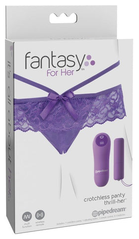 Pipedream Products Fantasy for Her Crotchless Panty Thrill Her Vibrator - Remote Control Vibrators