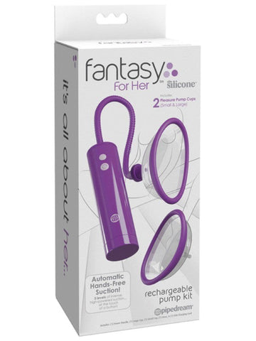 Pipedream Products Fantasy For Her Rechargeable Pleasure Pump Kit Dual Cup - Pussy And Clit Toys