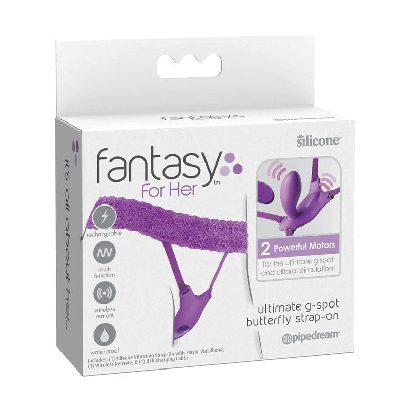 Pipedream Products Fantasy For Her Ultimate G Spot Butterfly Strap On Vibrator - - Strap On Sextoys
