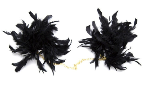 Feather Cuffs with Golden Chain - Cuffs and Restraints