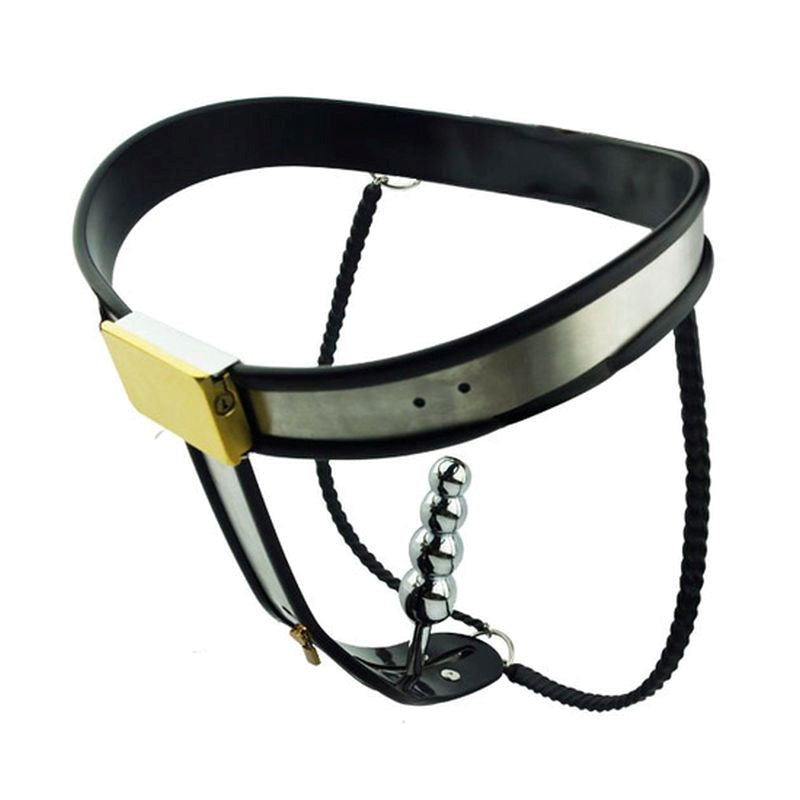 BDStyle Female Steel Chastity Belt & Plug Adjustable Steel Device - - Her Fetish