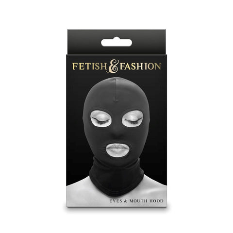 Fetish and Fashion Eyes & Mouth Hood Soft Stretchy Nylon BDSM Roleplay - Bondage Hoods